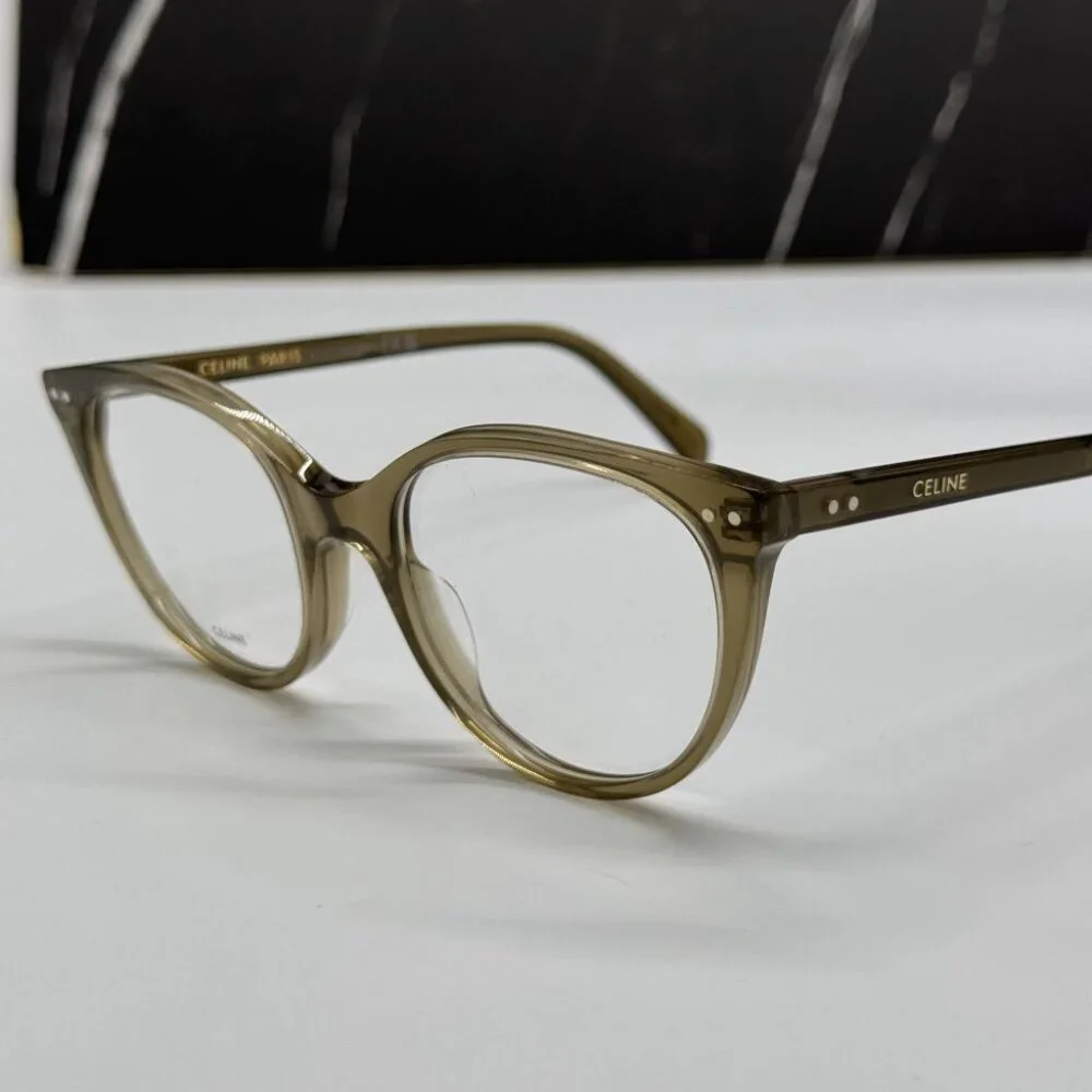 NEW CL50068I 093 CELINE WOMEN CAT EYE EYEGLASSES KHAKI EYEWEAR CELINE